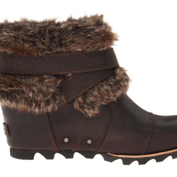 Sorel Joan of Arctic Wedge Ankle Boot - Dark Brown - Size 8 - Picture 1 of 8